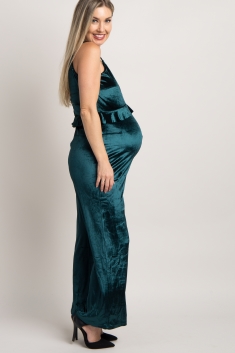 velvet maternity jumpsuit