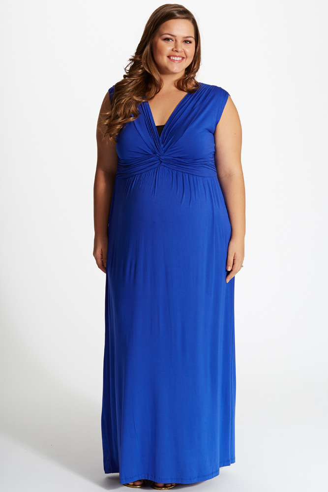 women's plus size royal blue dress