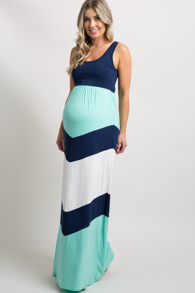 navy maternity maxi dress