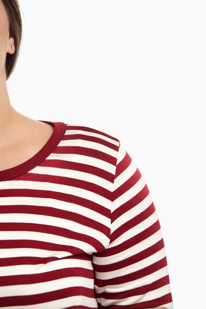 Red White Striped Plus Size Maternity Top