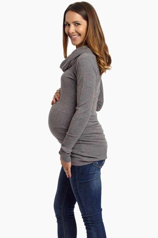 maternity cowl neck sweatshirt