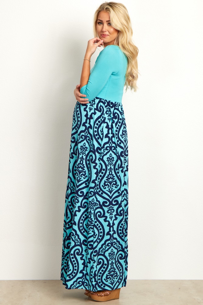 cotton maternity maxi dress