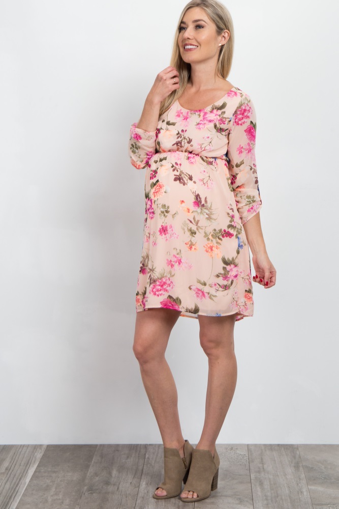 floral chiffon maternity dress