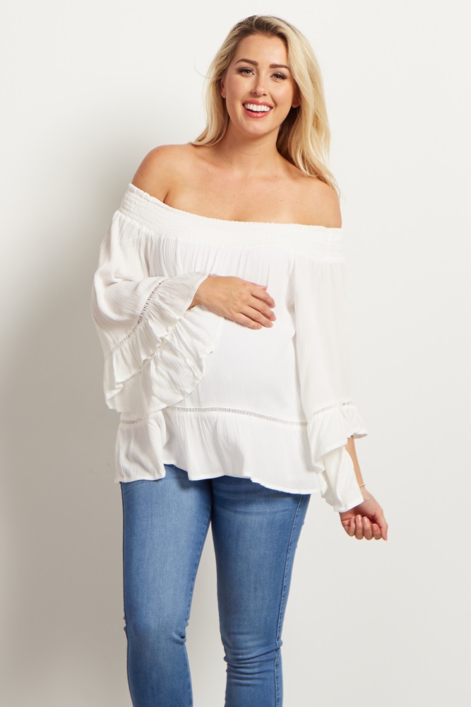 off the shoulder maternity top