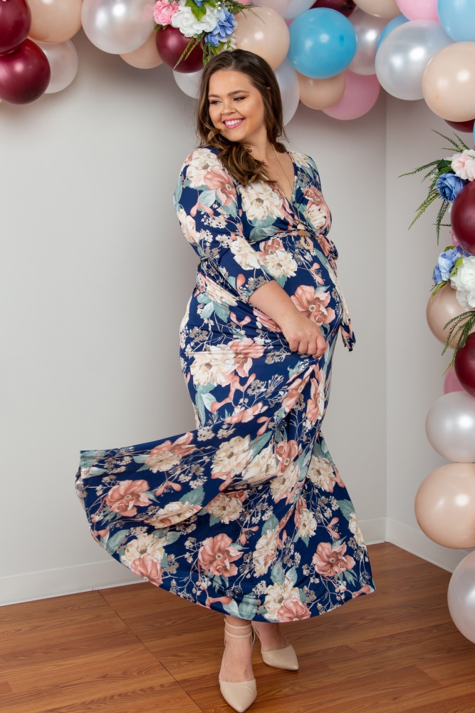 pink blush plus size maternity