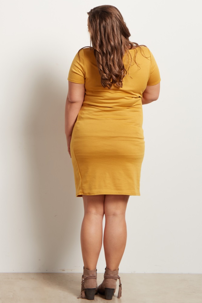 yellow plus size maternity dress