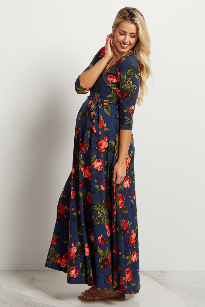 cotton maternity maxi dress