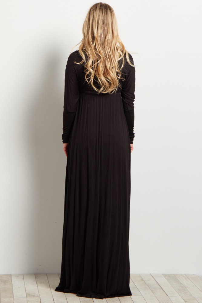 long sleeve nursing maxi dress