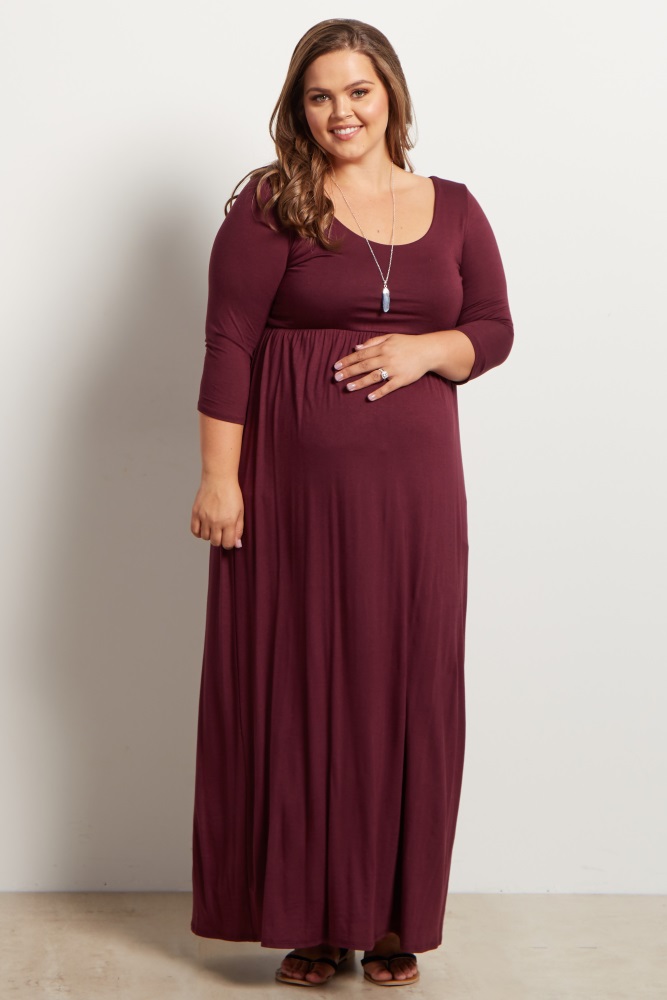 burgundy maxi dress plus size