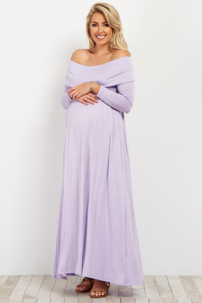 long sleeve lavender maxi dress