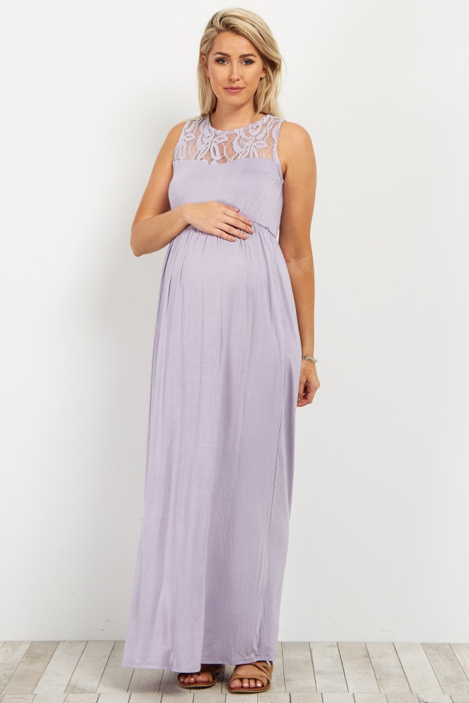 lavender lace maxi dress
