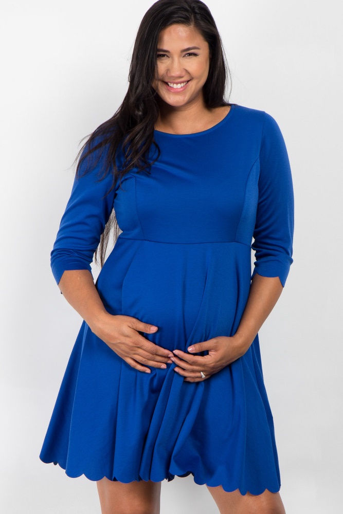 royal blue plus size maternity dress