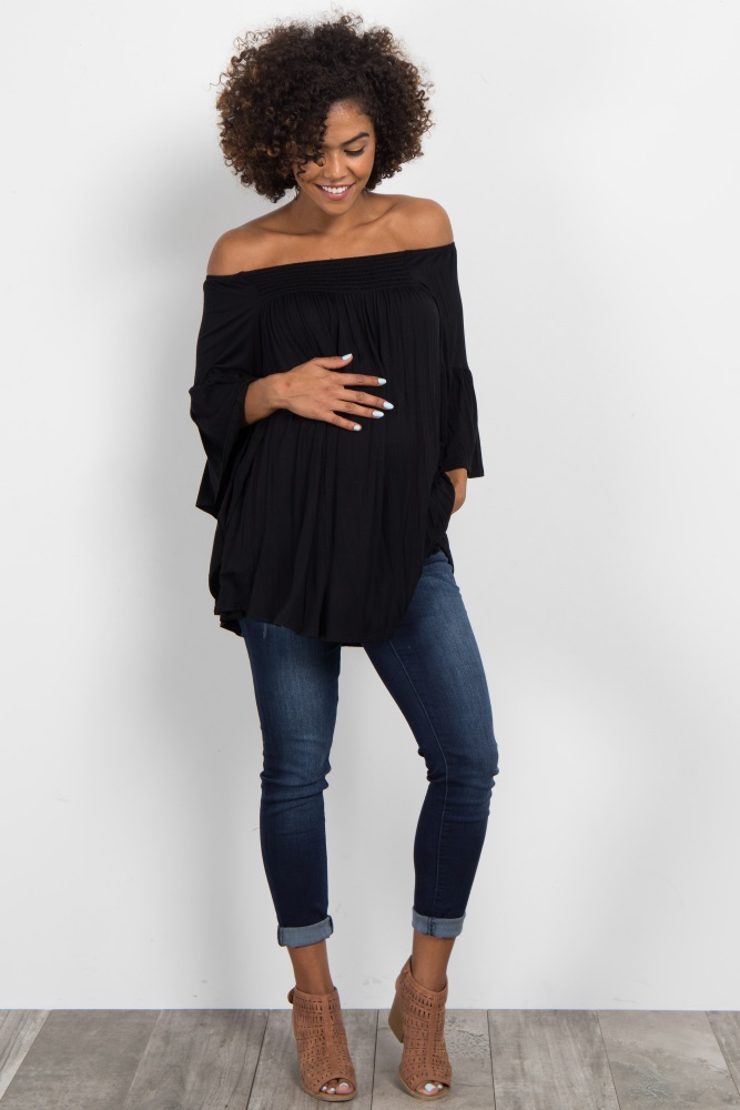 off the shoulder maternity top