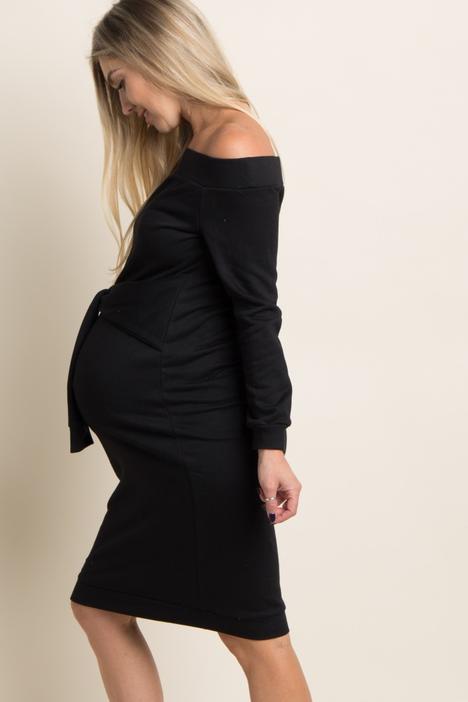 black maternity sweater dress