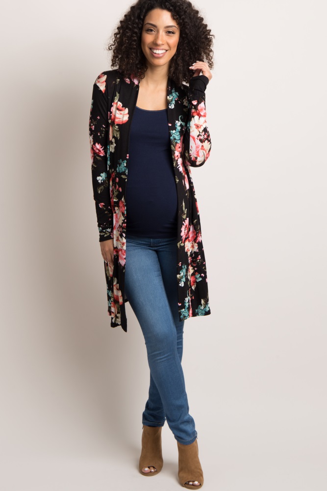 long floral cardigan