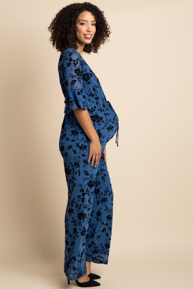 velvet maternity jumpsuit