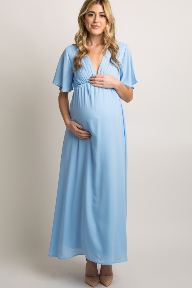 Baby Blue Maxi Dress Maternity Sale ...