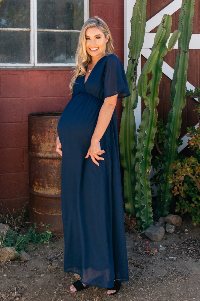 navy chiffon maxi dress