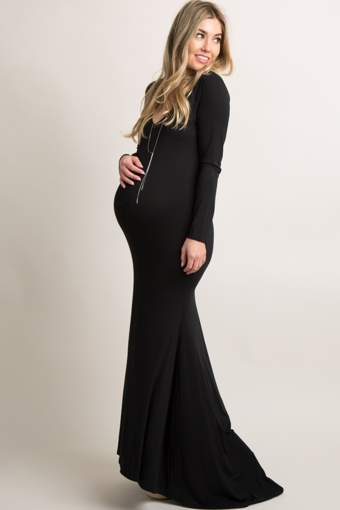 Black Lace Off Shoulder Maternity Photoshoot Gown/Dress PinkBlush Black Lace Off Shoulder Maternity Photoshoot Gown/Dress PinkBlush