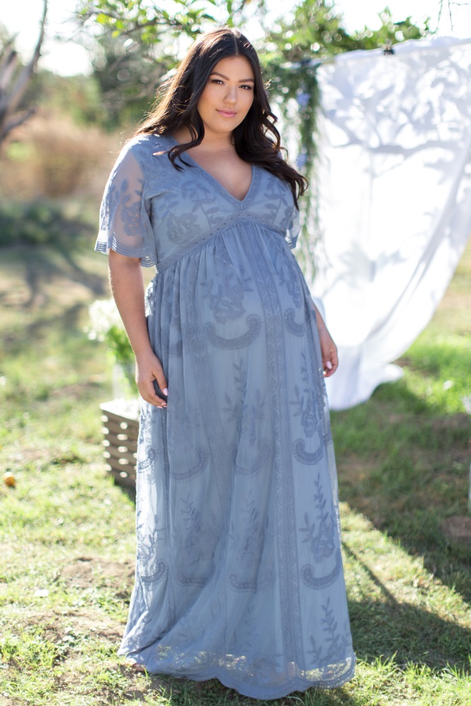 Sexy Hooded Ruffled Plus Size Fancy Maternity Evening Gowns With