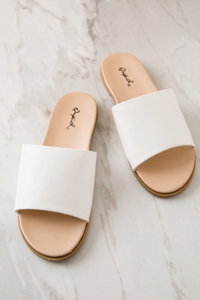 open toe slide sandals