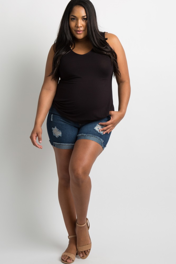 plus size maternity jean shorts