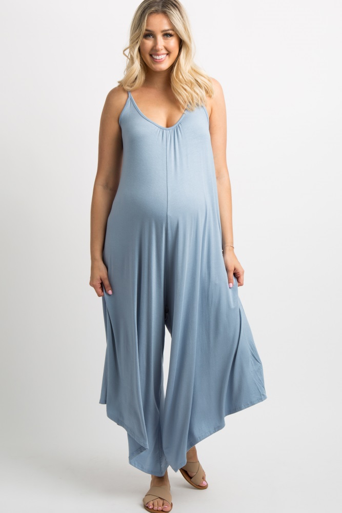 light blue maternity jumpsuit