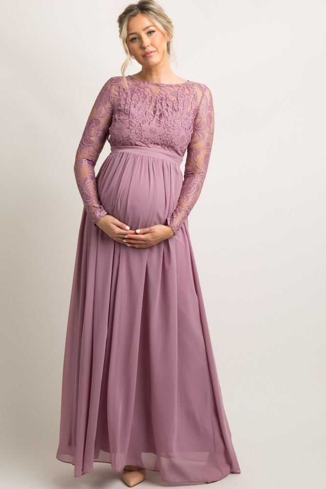 mauve evening dress