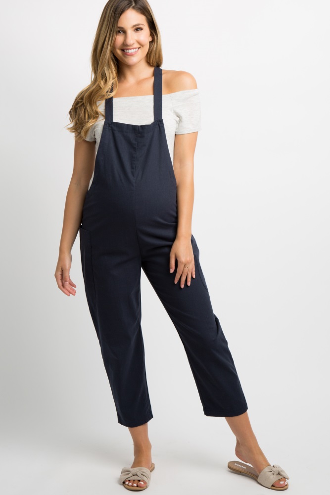 maternity overalls linen