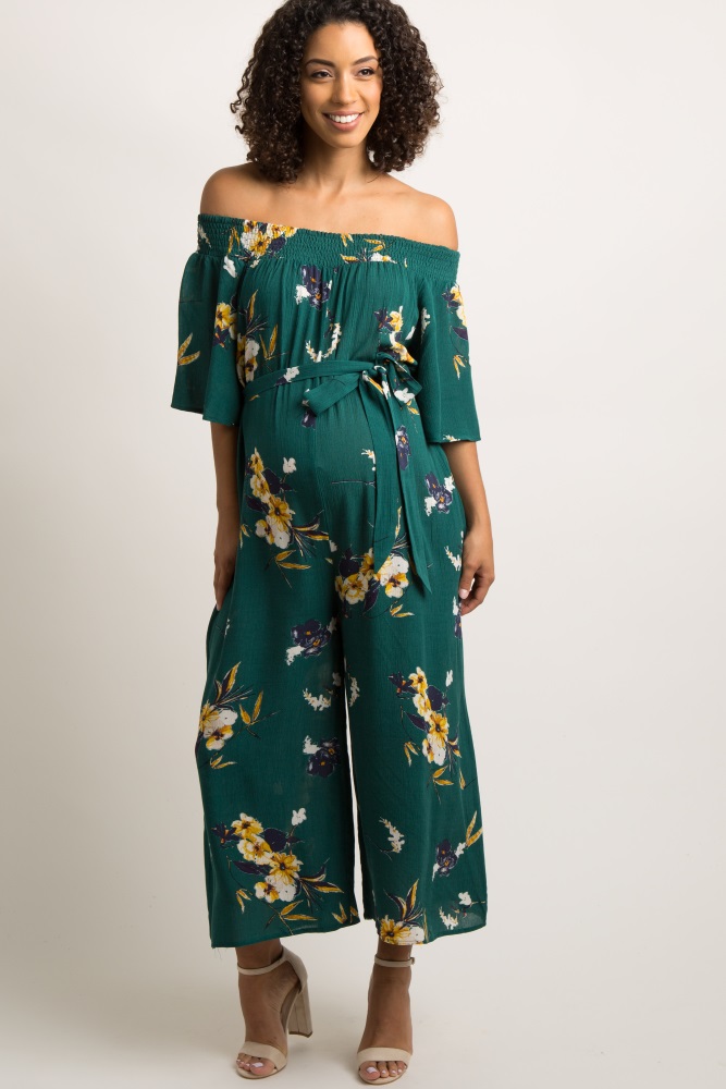 maternity floral jumpsuit