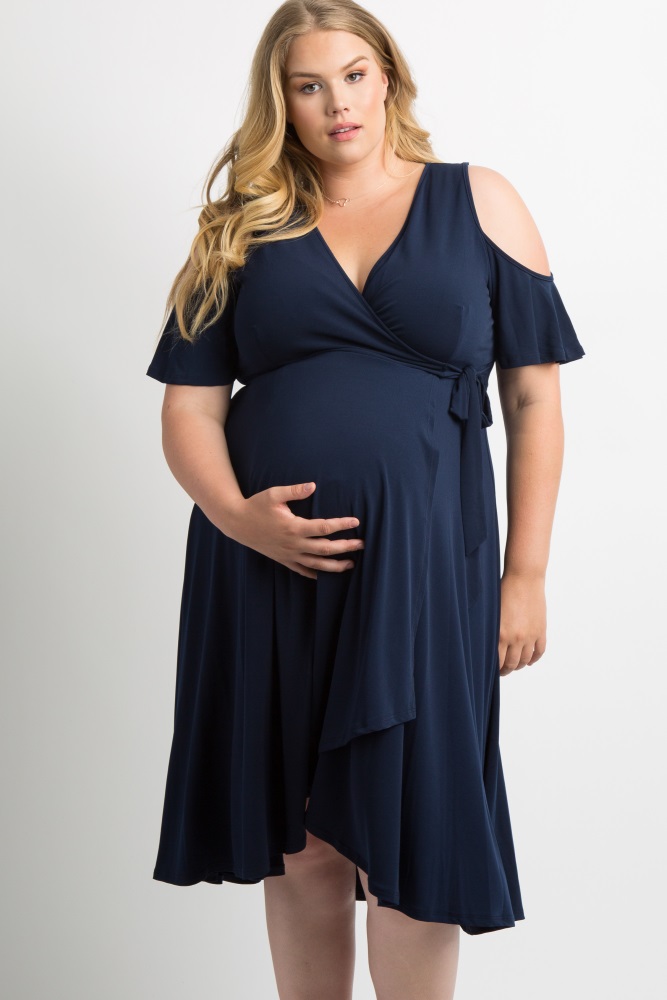 navy wrap dress short sleeve