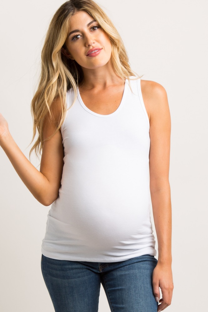 Summer Maternity Tank Tops For Women Sleeveless O Neck Padded Bra