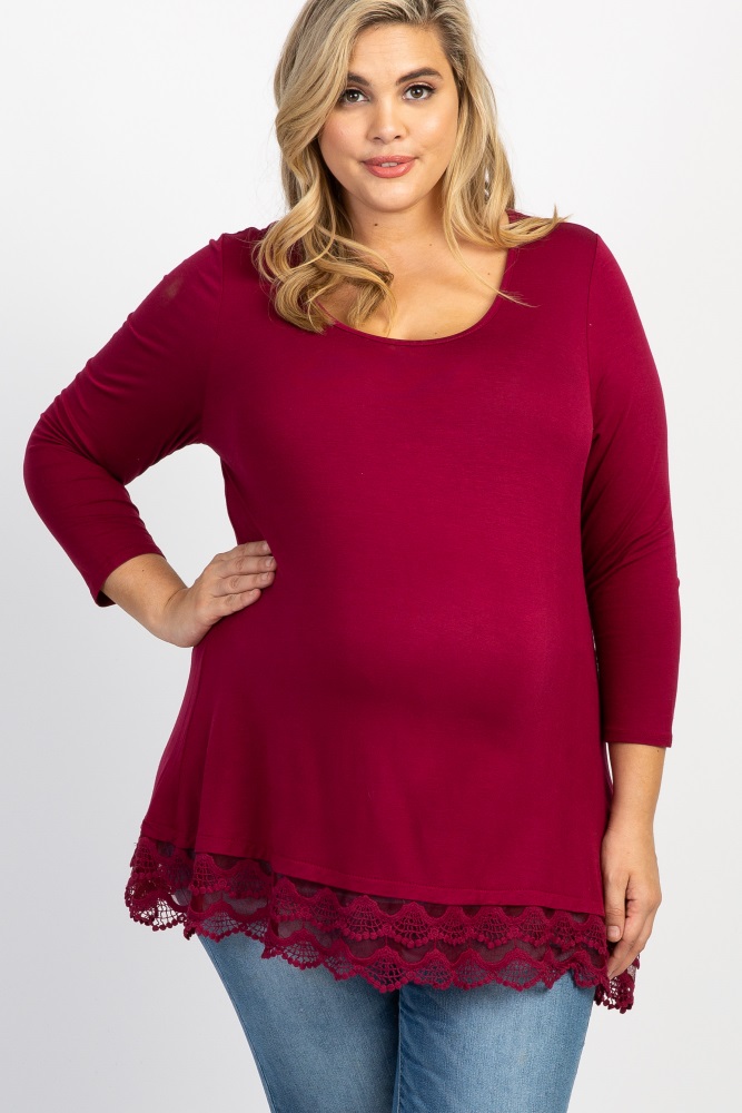 maroon lace trim