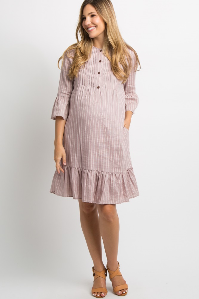 button front shift dress