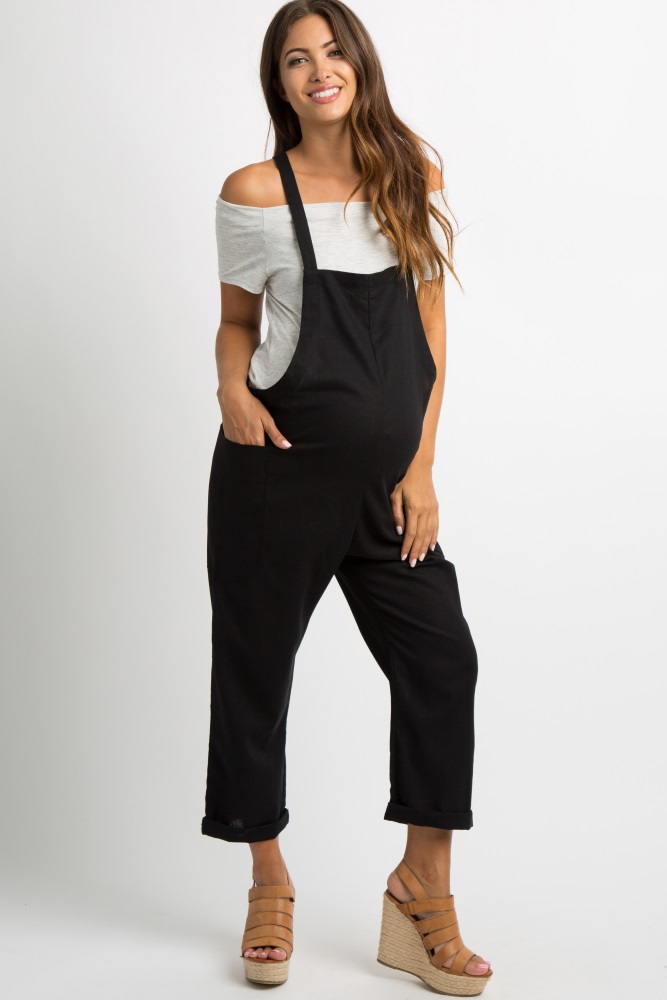 maternity overalls linen