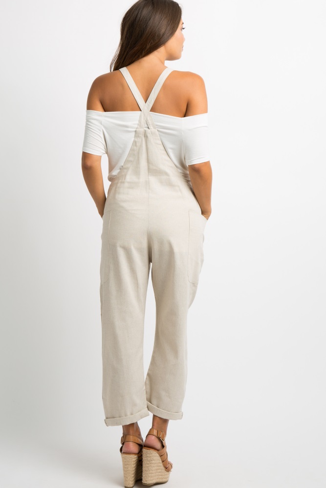 maternity overalls linen