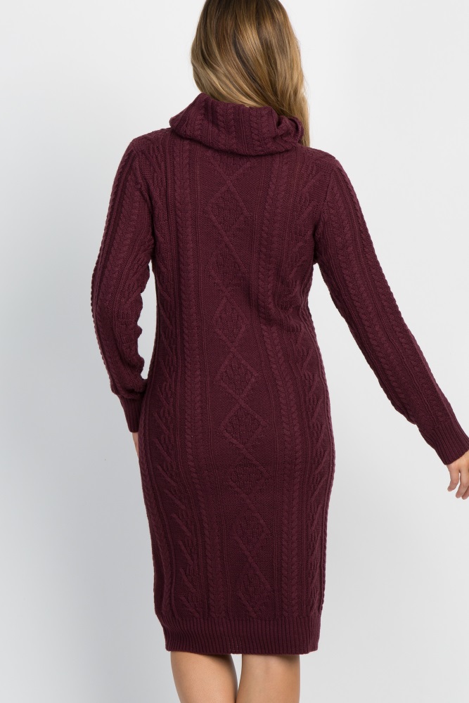 cowl neck knit dress