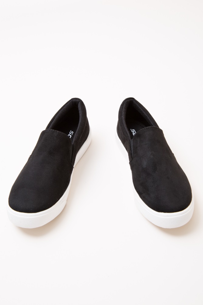 faux suede slip on sneakers