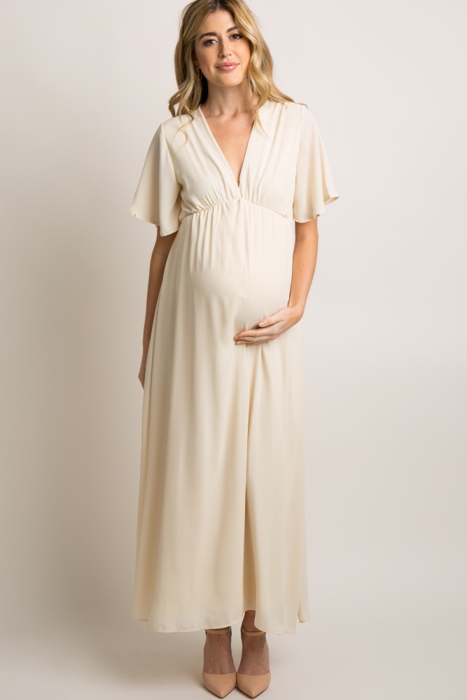 maternity chiffon maxi dress