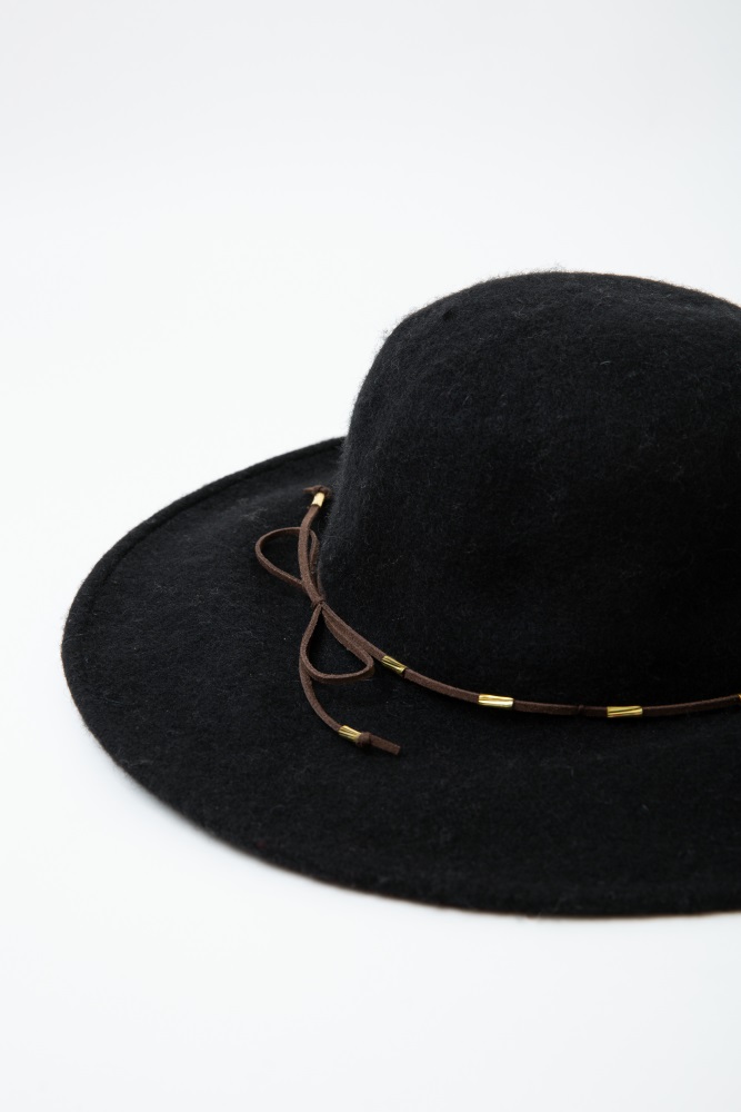 big round black hat