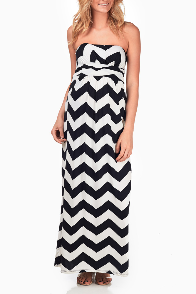 black and white chevron dress