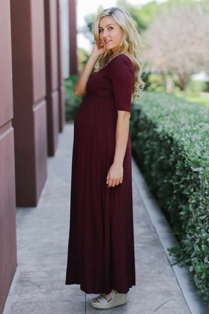 pink blush burgundy dress