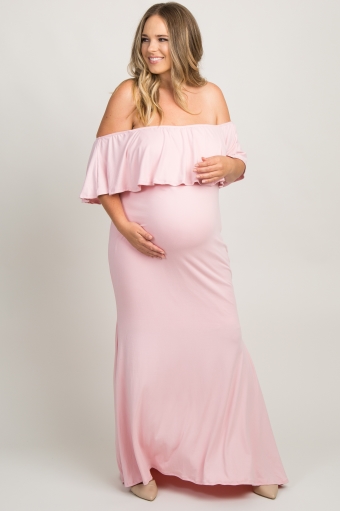 pink blush plus size maternity