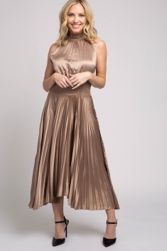 mocha satin dress