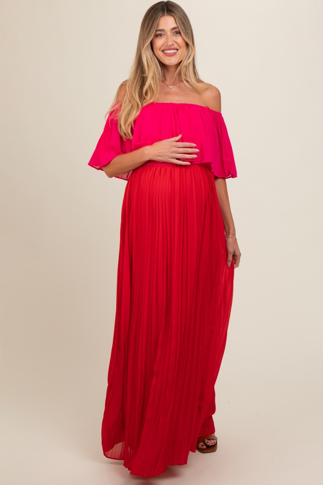 Navy Blue Textured Dot Front Tie Ruffle Sleeve Maternity Midi Dress