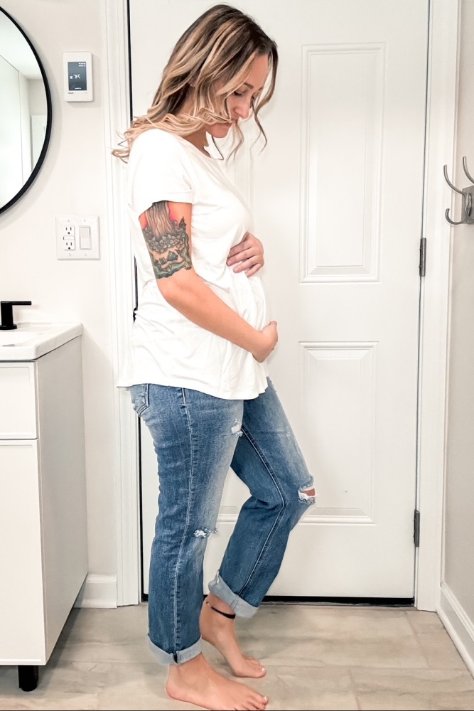 Ivory Basic Short Sleeve Maternity Top