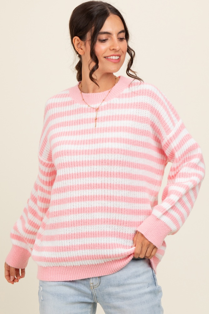 Fuchsia Foldover Off Shoulder Sweater– PinkBlush