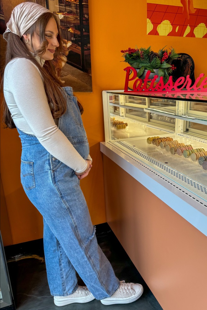 Blue Distressed Denim Maternity Overalls