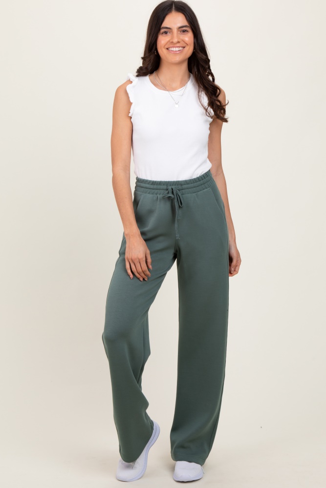 Light Teal Straight Leg Drawstring Sweatpants