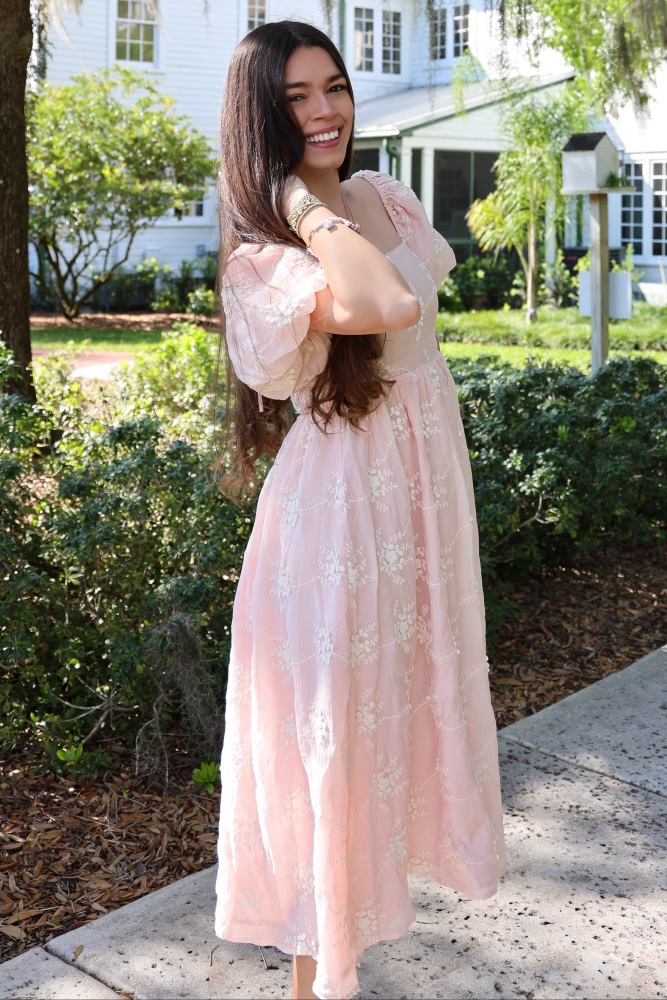 boho midi dress australia Paloma Boho Dress – Pink Navy Print Midi